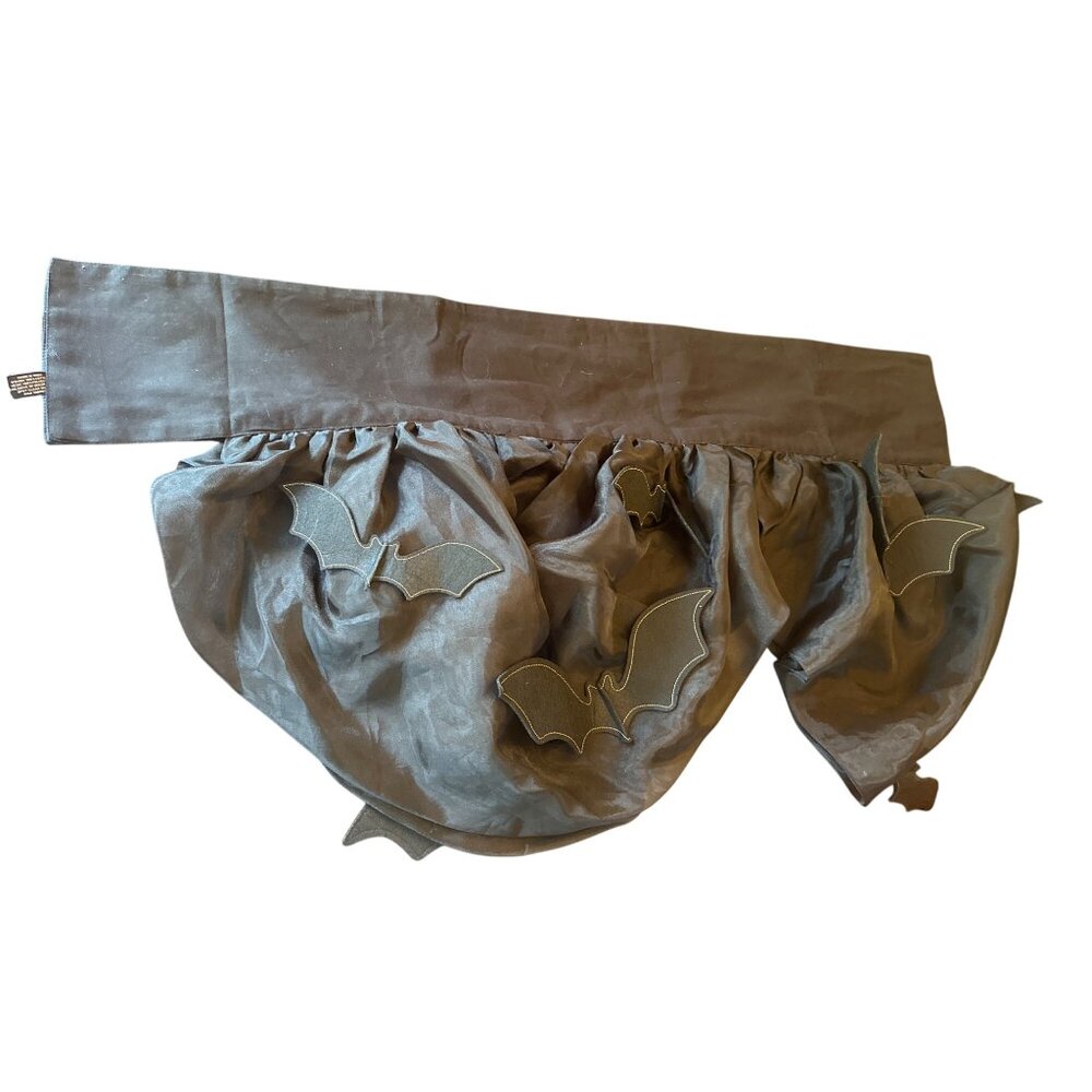 Nicole Miller Home Bat Appliqué‎ Black Valance Halloween Spooky Decor